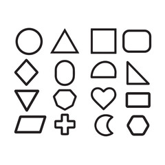 Geometric Shapes Collection Line Art Illustrations