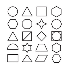 Geometric Shapes Collection Squares, Circles, Triangles, Rhombuses, and More