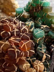 Moroccan soap on the market with different flavors, scented soap/