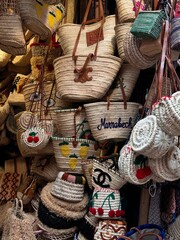 Colorful Moroccan Souvenir Market Stall in Marrakech Medina