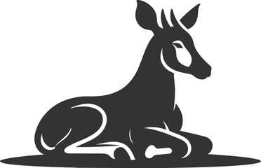 Animal black silhouette of a okapi vector illustration