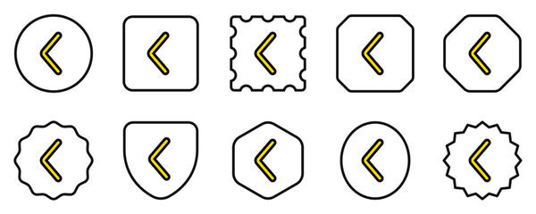 Vector single arrow chevron left icon. Black, white background. Perfect for app and web interfaces, infographics, presentations, marketing, etc.