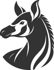 Animal black silhouette of a okapi vector illustration