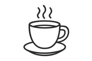 Fototapeta premium Coffee icon set. Linear collection of cafe elements. Vector line art illustration of coffee cup, mug, beans, hot drink. Simple outline symbols for menu, app, web design.