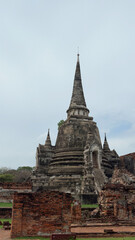 The three pagodas of Wat Phra Si Sanphet in Ayutthaya historical park, Ayutthaya, Thailand. Scenic ruins of the Buddhist temple in the ancient city.