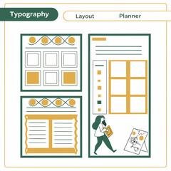 Illustration of typography, layout, and planner