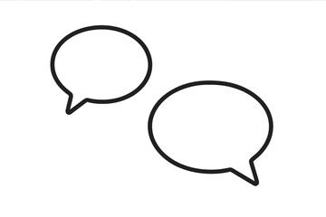 Minimalistic Speech Bubble Line Icon for Web Design, Apps, Social Media, Banners, and Digital Communication. Vector Cartoon Illustration with Transparent Background