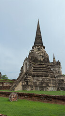 The three pagodas of Wat Phra Si Sanphet in Ayutthaya historical park, Ayutthaya, Thailand. Scenic ruins of the Buddhist temple in the ancient city.