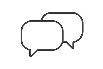 Speech Bubble Outline Icon for Graphic and Web Design, Apps, Advertisements, Cards. Vector Cartoon Illustration with Transparent Background. Communication, Chat, Message, Dialogue Concept.