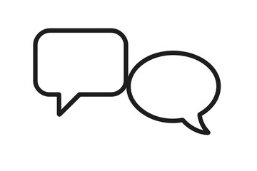 Speech Bubble Outline Icons Set for Graphic Design, Web, Apps, Adverts, and Cards. Vector Cartoon Illustration with Transparent Background in Minimalist Style for Communication Concepts