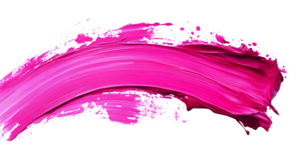 Bold pink paint stroke on black background for artistic design and creative projects