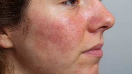 Fototapeta premium Woman frothy face woman displays frothy skin texture woman frothy face woman frothy