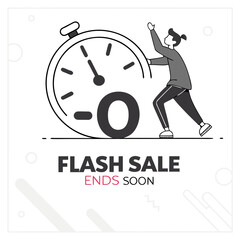 Flash sale ends soon with timer illustration