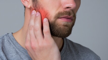 Obraz premium Man with neck sore close up view of man s inflamed neck man with neck sore man - close up view of man s inflamed neck