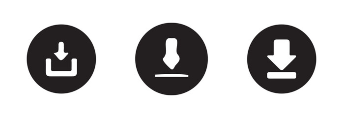 Download icon set, software download icon, save file icon, files download icons symbol,   vector illustration EPS 10.