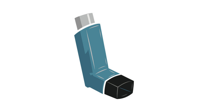 Teal Inhaler Device for Asthma Treatment and Respiratory Relief.