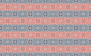 Mosaic tiles seamless pattern composition with traditional Palestinian motif. Editable vector background for print, background, web, wrapping.
