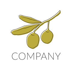 Modern Minimal Olives Logo For Olive Oil Brand or Italian Restaurant