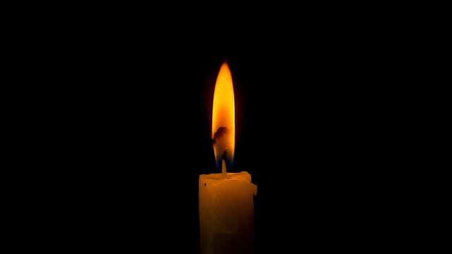 Captivating Candle Flame Flickering Gently Against Deep Space Visual Ambiance