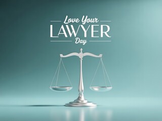 Celebrate love your lawyer day with the iconic scales of justice symbolizing fairness and legal representation