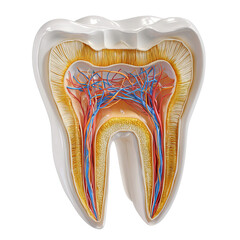 detailed isometric illustration of human molar for dental education
