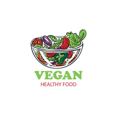 Fresh and vibrant vegan salad in a glass bowl, a symbol of healthy eating and organic lifestyle choices