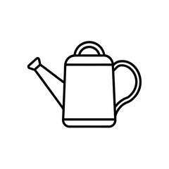 Obraz premium Outline drawing of watering can on transparent background