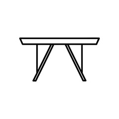 Simple outline drawing of a table on transparent background