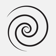 Fototapeta premium Simple black spiral isolated on white background, a mesmerizing swirl that draws the eye inward, creating a sense of depth and movement in its elegant design