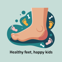 Minimalist flat vector set for International Podiatry Day featuring healthy foot icons, footprints, massage, insoles & pediatric foot care illustrations