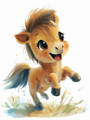 Running cartoon pony