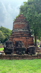 Wat Chaiwatthanaram in Ayutthaya, Thailand. Scenic ruins of the Buddhist temple in the ancient city. Buildings destroyed by time.