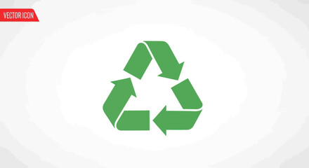 Obraz premium Green Recycling Symbol with Three Arrows in a Triangular Configuration.