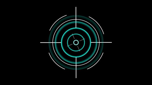 Glowing neon target icon animation. Military training , Military target icon animation .Crosshair, gun aim, sniper target, bullseye, hunting, target audience.