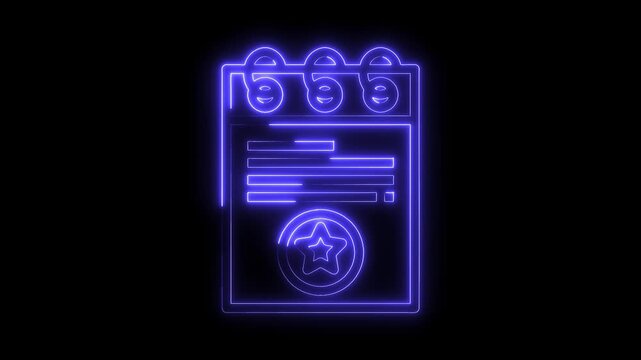 Customer feedback neon icon on black background animated for marketing and online reviews