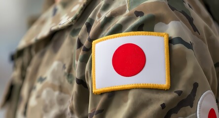 Japan military uniform camouflage flag patch soldier army japanese defense force