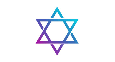 Fototapeta premium A modern Star of David symbol with a vibrant purple and blue color gradient.