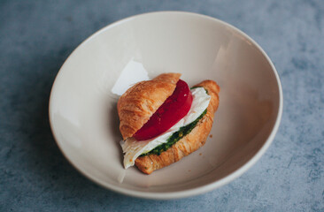 Making Italian-style stuffed croissants