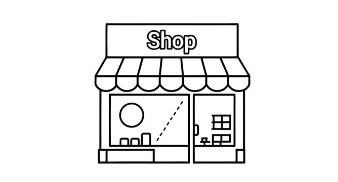 grocery shop icon, supermarket outline icon, kirana store icon, ration shop icon, fair price shop icon, provision store icon, mini mart outline icon, convenience shop icon, daily needs store icon, ess