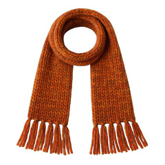 Cozy Orange Knit Scarf with Stylish Fringe Perfect for Winter Fashion Accessories