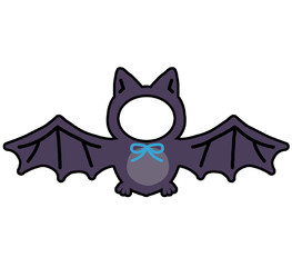 Cute Halloween Bat Photo Frame Template