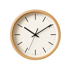 Minimalist Wooden Wall Clock with Clean White Face and Simple Black Hands