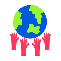 Community Hands Supporting Earth Illustration