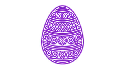 Fototapeta premium Purple Easter Egg with Decorative Patterns and Swirls.