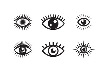 Simple icon eye set, vision icon, see view icons, open eyes images, stylized eye icons, Visible icon In Flat Style Vector For App, Websites,  vector Illustration EPS 10.
