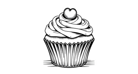 chocolate cupcake isolated on white ,Cupcake symbol vector, Cupcake art silhouette