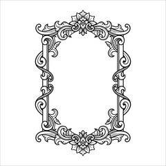 Ornament Frame Vector isolated background