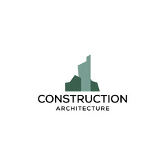 Modern building construction logo design concept showcasing urban architecture and real estate