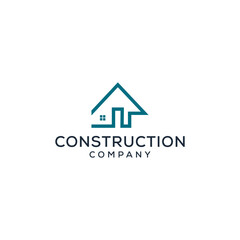 Minimalist construction company logo design representing architectural excellence and building