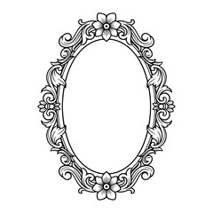 Ornament Frame Vector isolated background